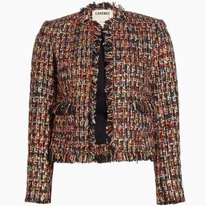 NWT L'AGENCE Angelina Tweed Plaid Blazer Sz 2
